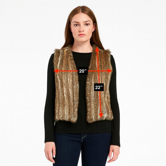 525 America Luxe 100% Rabbit Real Fur Vest Size Large - Picture 2 of 6